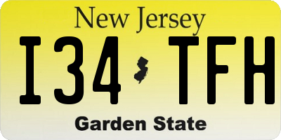 NJ license plate I34TFH