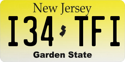 NJ license plate I34TFI