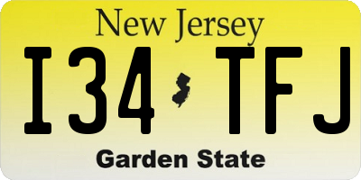 NJ license plate I34TFJ