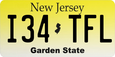 NJ license plate I34TFL