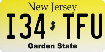 NJ license plate I34TFU