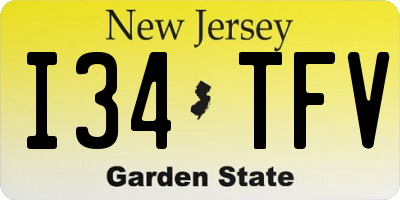 NJ license plate I34TFV