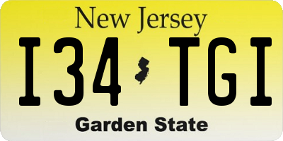 NJ license plate I34TGI