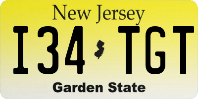 NJ license plate I34TGT