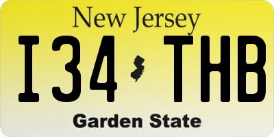 NJ license plate I34THB