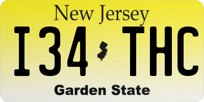 NJ license plate I34THC