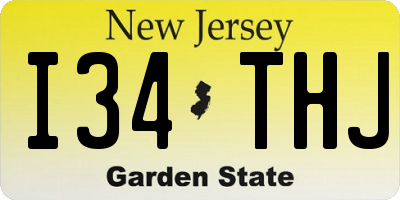NJ license plate I34THJ