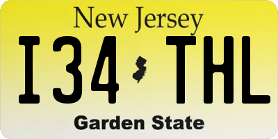 NJ license plate I34THL