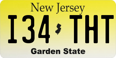NJ license plate I34THT