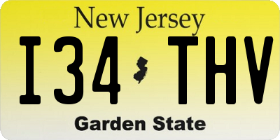 NJ license plate I34THV