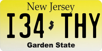 NJ license plate I34THY