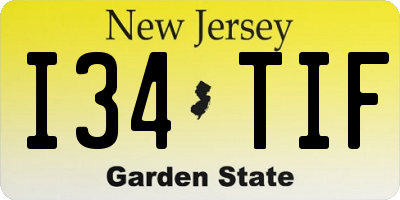 NJ license plate I34TIF