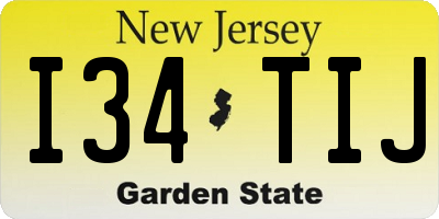 NJ license plate I34TIJ