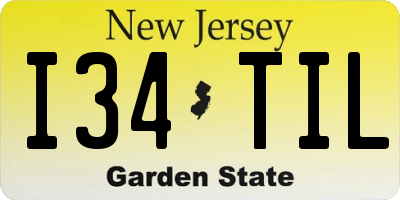 NJ license plate I34TIL