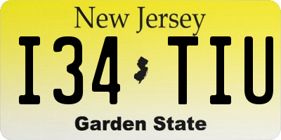 NJ license plate I34TIU