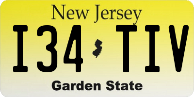 NJ license plate I34TIV