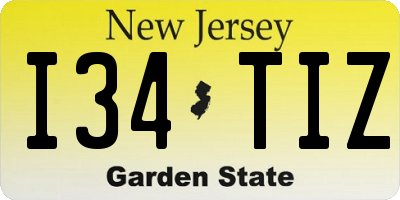NJ license plate I34TIZ