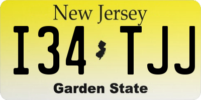 NJ license plate I34TJJ