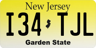 NJ license plate I34TJL