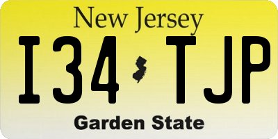 NJ license plate I34TJP