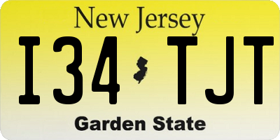 NJ license plate I34TJT