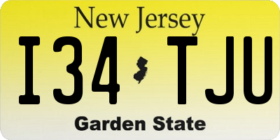 NJ license plate I34TJU