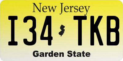 NJ license plate I34TKB