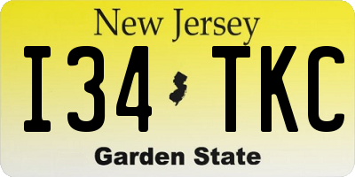 NJ license plate I34TKC