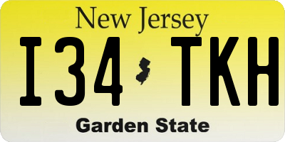 NJ license plate I34TKH