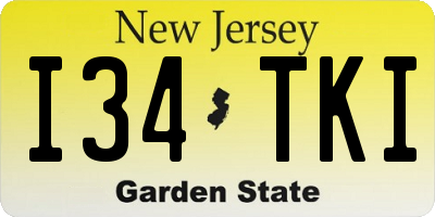 NJ license plate I34TKI