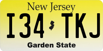 NJ license plate I34TKJ