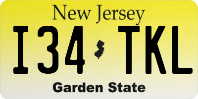 NJ license plate I34TKL