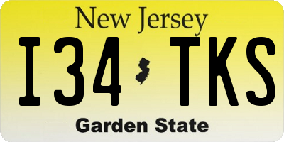 NJ license plate I34TKS