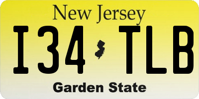 NJ license plate I34TLB