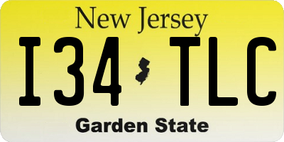 NJ license plate I34TLC
