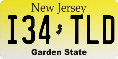 NJ license plate I34TLD
