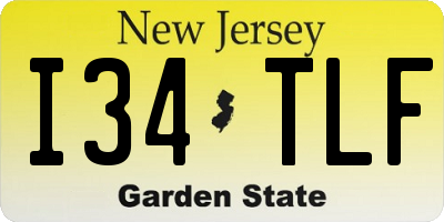 NJ license plate I34TLF