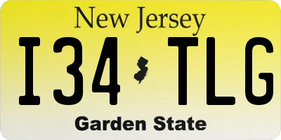 NJ license plate I34TLG