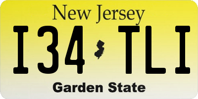 NJ license plate I34TLI