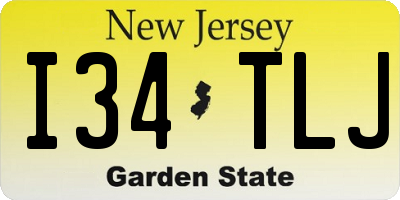 NJ license plate I34TLJ