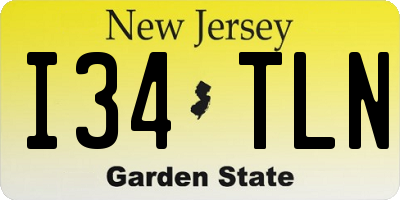 NJ license plate I34TLN