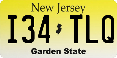 NJ license plate I34TLQ