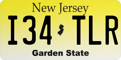NJ license plate I34TLR