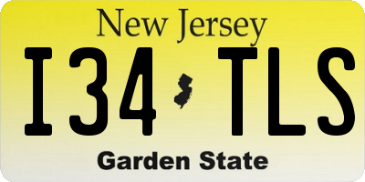 NJ license plate I34TLS