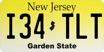 NJ license plate I34TLT