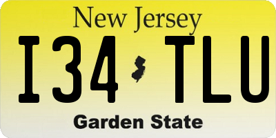 NJ license plate I34TLU