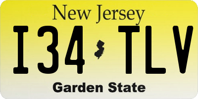NJ license plate I34TLV