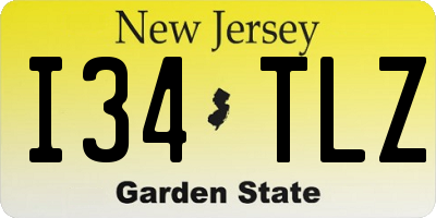 NJ license plate I34TLZ