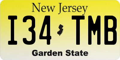 NJ license plate I34TMB