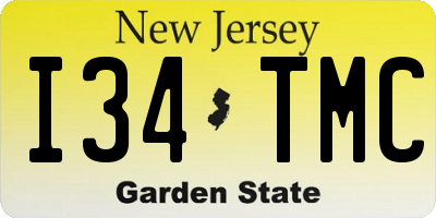 NJ license plate I34TMC